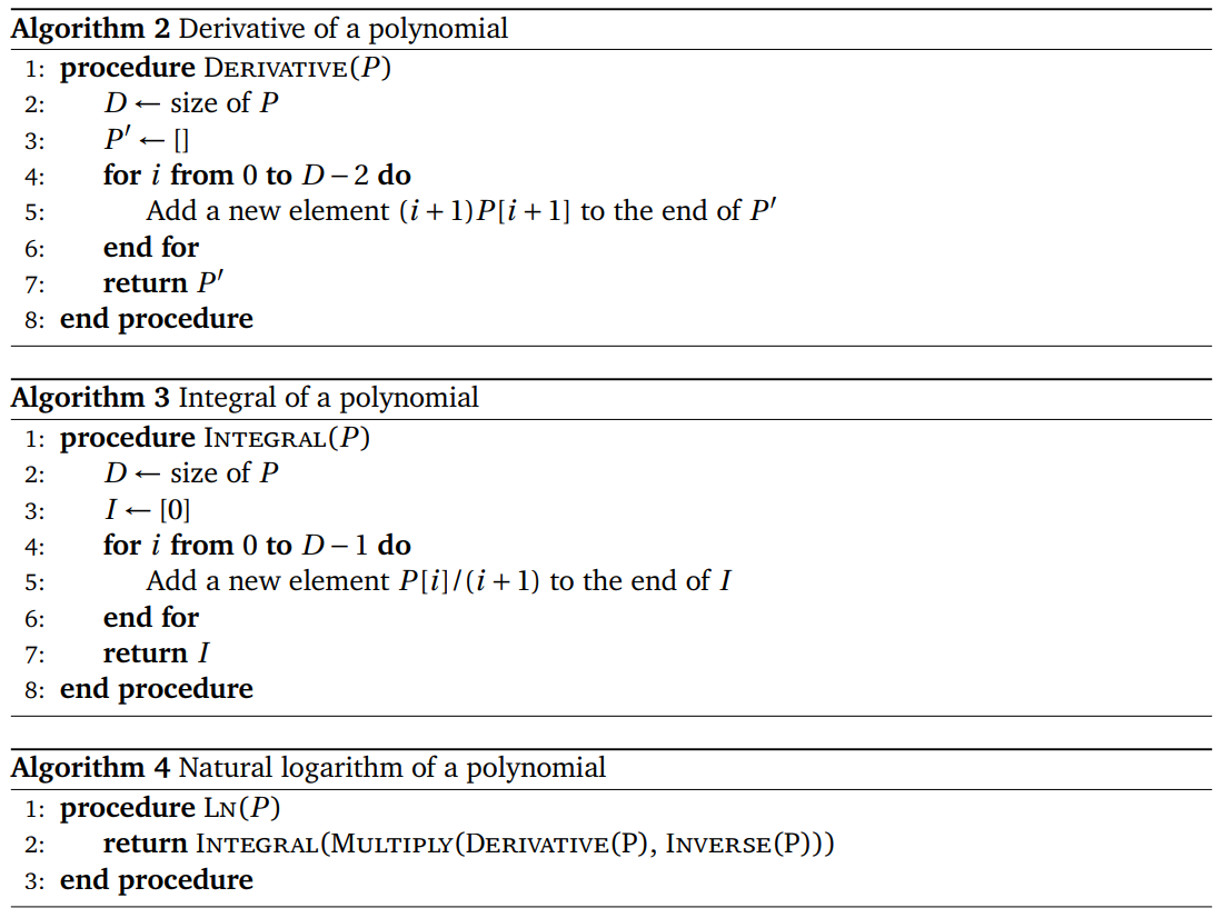 Algorithms 2, 3, 4